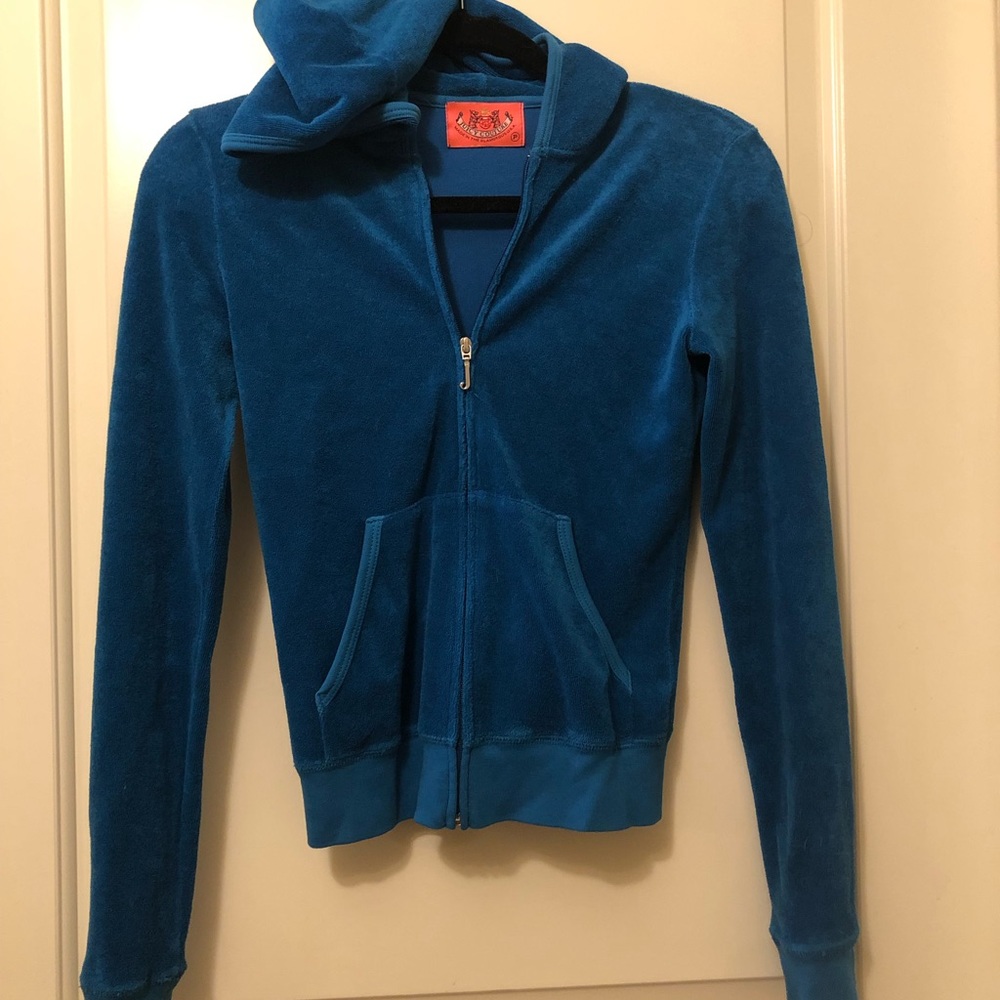 JUICY COUTURE TERRY CLOTH HOODED TRACK JACKET